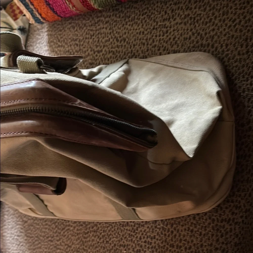 Vintage Khaki and Brown Men's Bag
